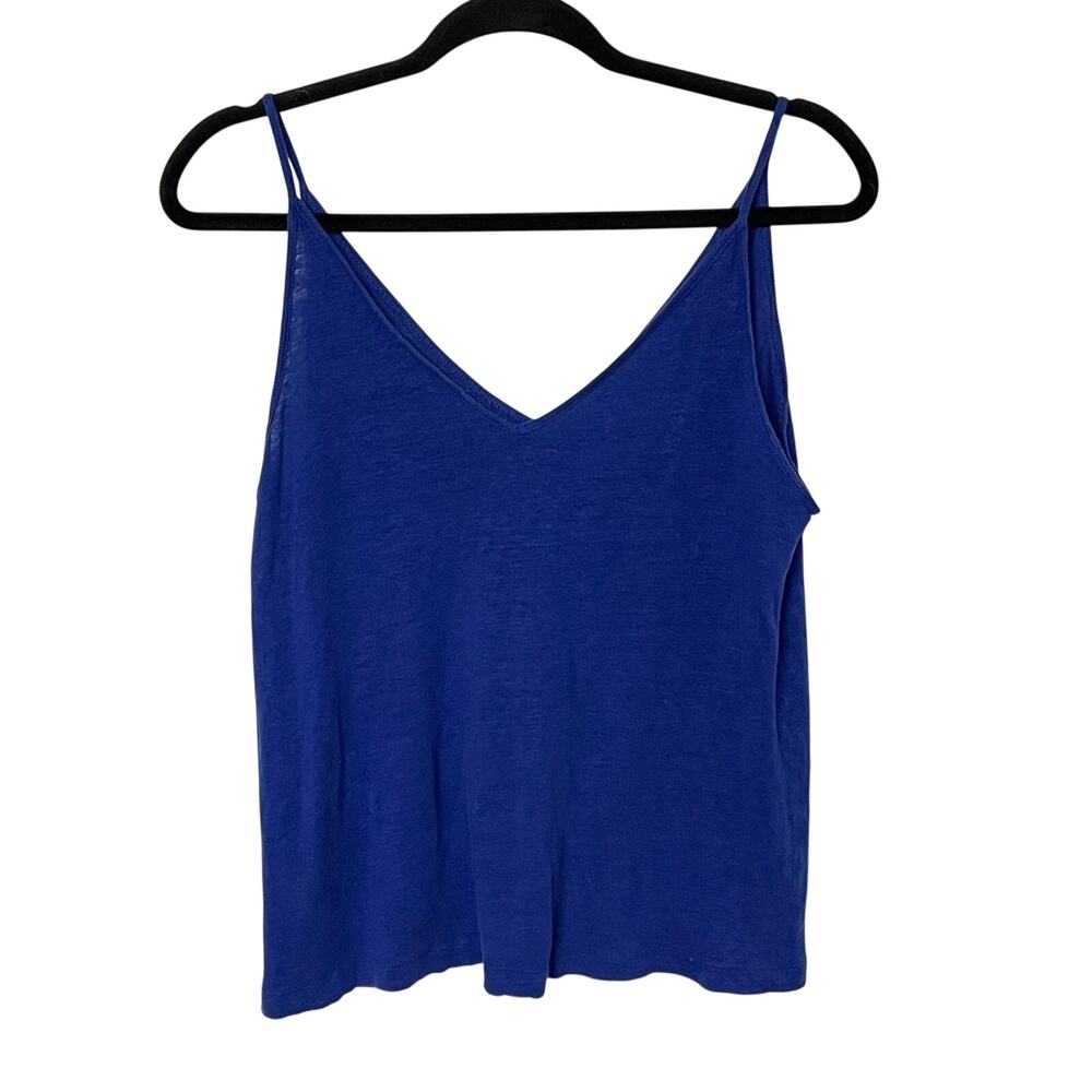 LOFT Linen Tank Top Blue S Layering